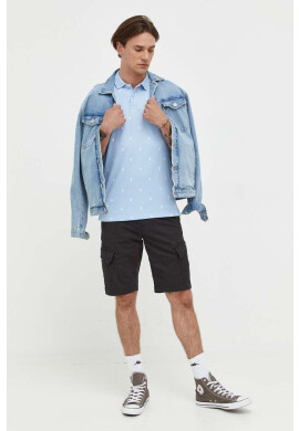 Hollister Co. Тениска с яка в синьо с десен - Pepit.bg
