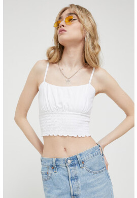 Hollister Co. Топ дамски в бяло - Pepit.bg