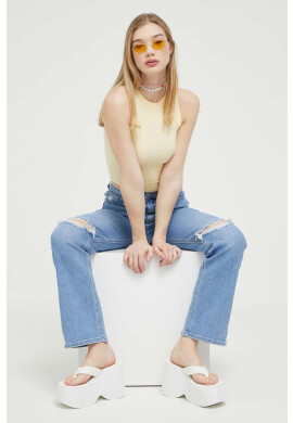 Hollister Co. Топ дамски в жълто - Pepit.bg