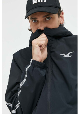 Hollister Co. Яке в черно с преходна изолация с уголемена кройка - Pepit.bg