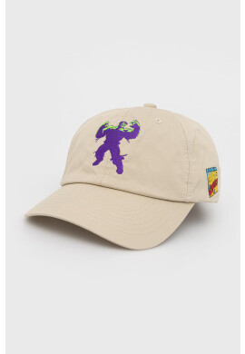 Huf Памучна шапка X Marvel Hulk в бежово с апликация - Pepit.bg