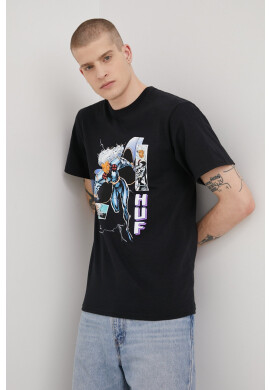 Huf Памучна тениска X Marvel в черно с принт - Pepit.bg