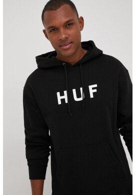 Huf Суичър в черно с принт - Pepit.bg