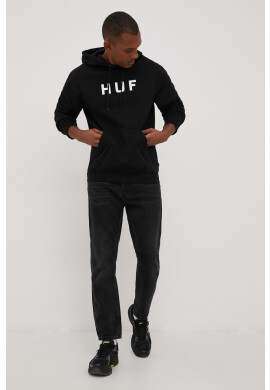 Huf Суичър в черно с принт - Pepit.bg