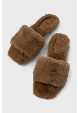 Hugo Пантофи Lola Slipper-fur в бежово - Pepit.bg