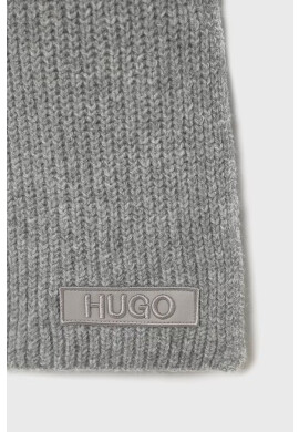 Hugo Шал с вълна в сиво с изчистен дизайн - Pepit.bg