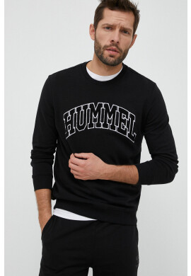 Hummel Памучен суичър в черно с апликация - Pepit.bg