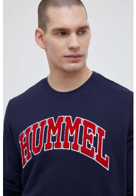 Hummel Памучен суичър в тъмносиньо с апликация - Pepit.bg
