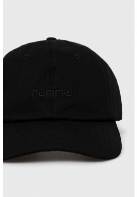 Hummel Памучна шапка с козирка в черно с изчистен дизайн - Pepit.bg