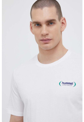 Hummel Памучна тениска в бяло с изчистен дизайн - Pepit.bg