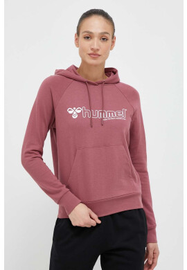 Hummel Суичър в розово с качулка с принт - Pepit.bg