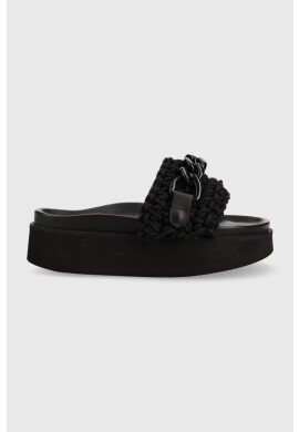 Inuikii Чехли Woven Chain Platform в черно с платформа 70103-103 - Pepit.bg