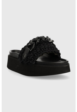 Inuikii Чехли Woven Chain Platform в черно с платформа 70103-103 - Pepit.bg