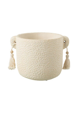 J-Line Кашпа assel Ceramic Cream Large - Pepit.bg