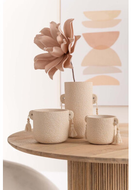 J-Line Кашпа assel Ceramic Cream Large - Pepit.bg