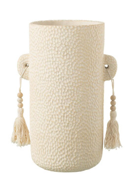 J-Line Кашпа Tassel Ceramic Cream - Pepit.bg