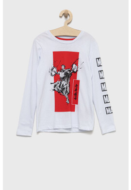 Jack & Jones Детска блуза с дълги ръкави в бяло с принт - Pepit.bg