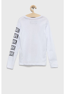 Jack & Jones Детска блуза с дълги ръкави в бяло с принт - Pepit.bg