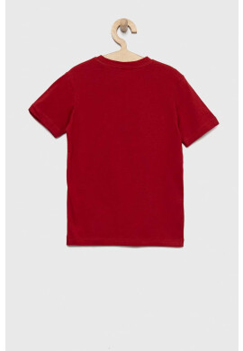Jack & Jones Детска памучна тениска в червено с принт - Pepit.bg
