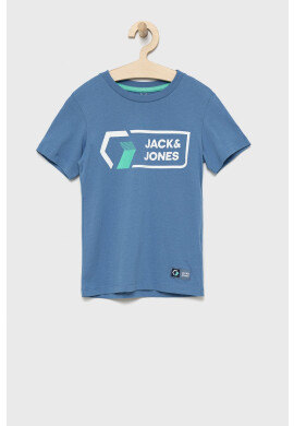 Jack & Jones Детска памучна тениска с принт - Pepit.bg