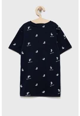 Jack & Jones Детска памучна тениска в тъмносиньо с принт - Pepit.bg
