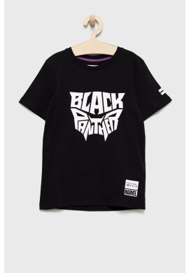 Jack & Jones Детска памучна тениска в черно с принт - Pepit.bg