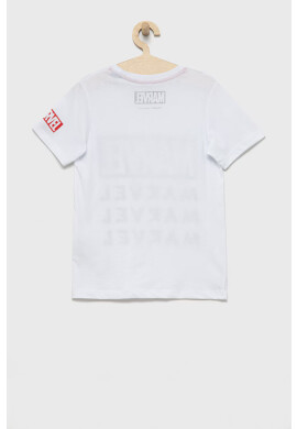 Jack & Jones Детска памучна тениска в бяло с принт - Pepit.bg