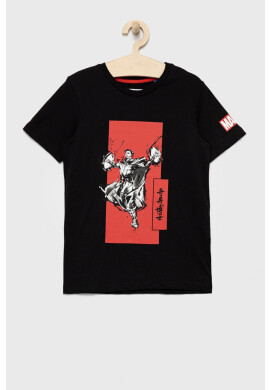 Jack & Jones Детска памучна тениска в черно с десен - Pepit.bg