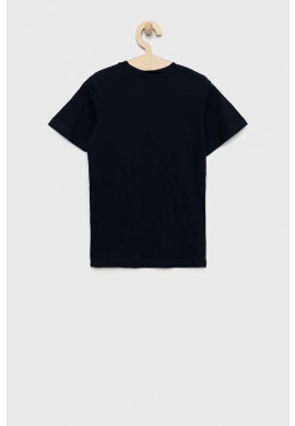 Jack & Jones Детска памучна тениска в тъмносиньо с принт - Pepit.bg