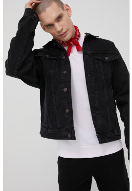 Jack & Jones Дънково яке мъжка в черно с преходна изолация с уголемена кройка - Pepit.bg