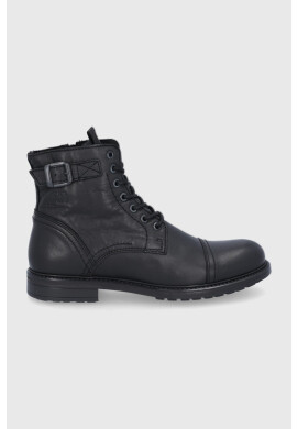 Jack & Jones Кожени обувки мъжки в сиво - Pepit.bg