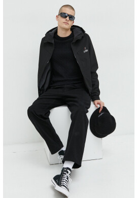 Jack & Jones Памучен пуловер мъжки в черно от лека материя - Pepit.bg