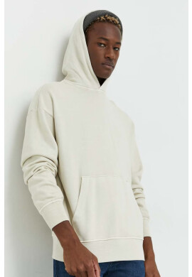 Jack & Jones Памучен суичър в бежово с качулка с изчистен дизайн - Pepit.bg