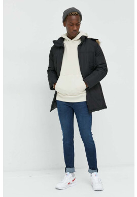 Jack & Jones Памучен суичър в бежово с качулка с изчистен дизайн - Pepit.bg
