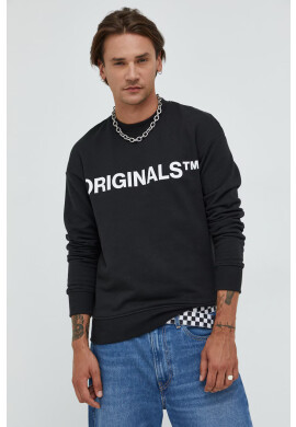 Jack & Jones Памучен суичър Jorclean в черно с принт - Pepit.bg