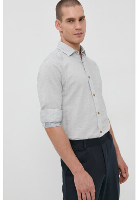 Jack & Jones Памучна риза мъжка в бежово със стандартна кройка с класическа яка - Pepit.bg