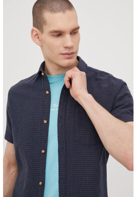 Jack & Jones Памучна риза мъжка в тъмносиньо със стандартна кройка с класическа яка - Pepit.bg