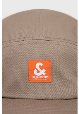 Jack & Jones Памучна шапка в бежово с апликация - Pepit.bg