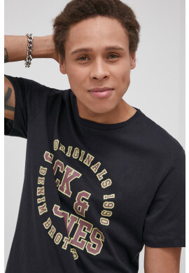 Jack & Jones Памучна тениска с принт - Pepit.bg