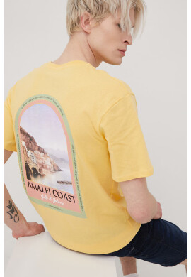 Jack & Jones Памучна тениска в бежово с принт - Pepit.bg