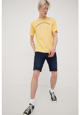 Jack & Jones Памучна тениска в бежово с принт - Pepit.bg
