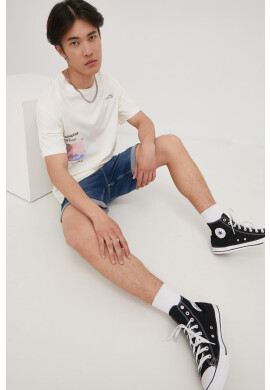Jack & Jones Памучна тениска в бежово с принт - Pepit.bg