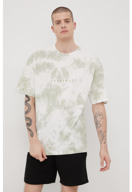 Jack & Jones Памучна тениска в зелено с десен - Pepit.bg