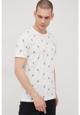 Jack & Jones Памучна тениска в жълто с принт - Pepit.bg