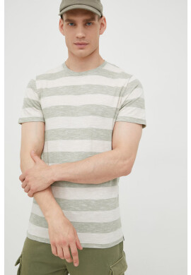 Jack & Jones Памучна тениска в зелено с десен - Pepit.bg