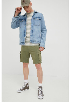 Jack & Jones Памучна тениска в зелено с десен - Pepit.bg