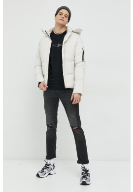 Jack & Jones Памучна тениска в черно с десен - Pepit.bg
