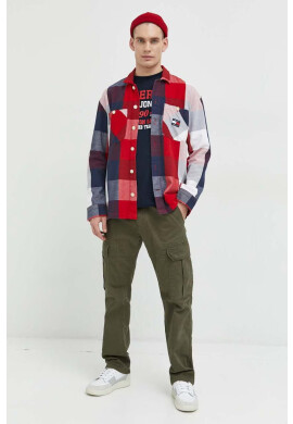 Jack & Jones Памучна тениска JJSTAR в тъмносиньо с принт 12231477 - Pepit.bg