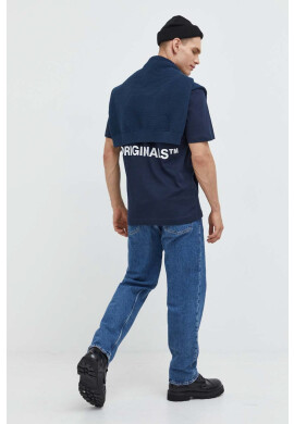 Jack & Jones Памучна тениска Jorclean в тъмносиньо с принт - Pepit.bg