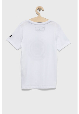 Jack & Jones Памучна тениска с две лица в бяло с принт - Pepit.bg